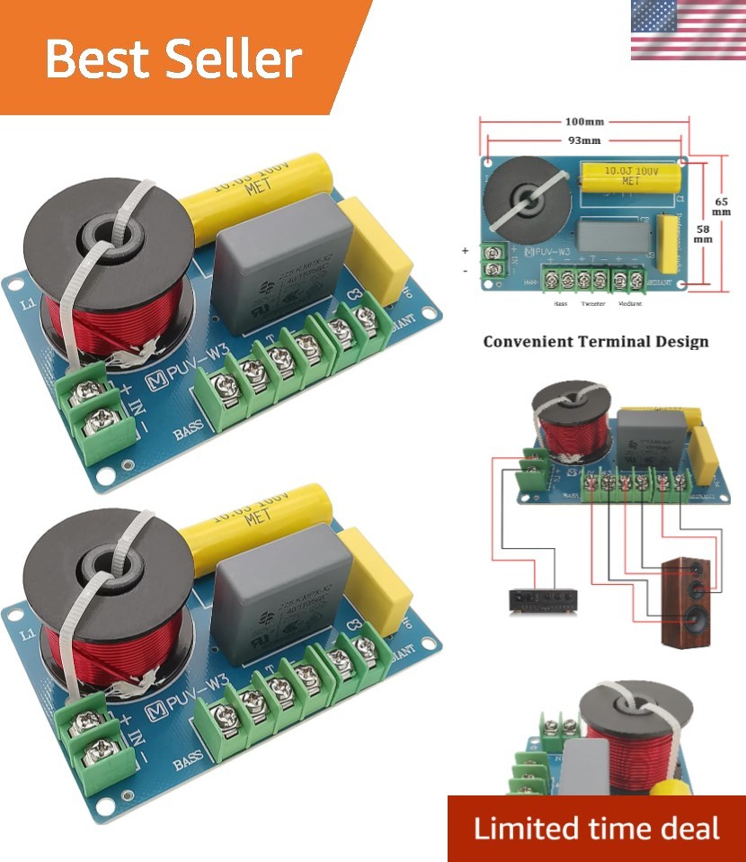 High-Quality 3-Way Speaker Crossover – 200 Watts for Superior Audio Performance