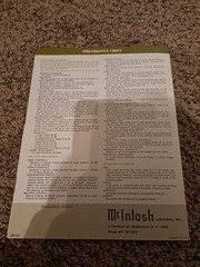 ORIGINAL Mcintosh C-28 Stereo Preamplifier Dealer Spec Catalog Sheet Vintage