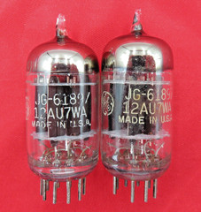 1963 GE JG-6189/12AU7WA PLATINUM PLUS Triple Mica XSR Preamp Tubes Matched Pair