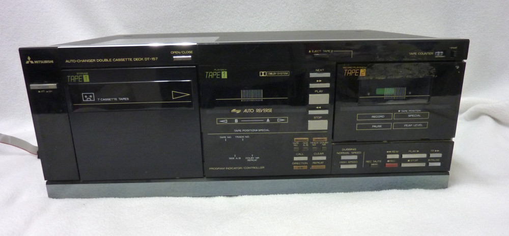 MITSUBISHI DT-157 AUTO CHANGER 7+1 DOUBLE CASSETTE DECK PARTS ONLY UNTESTED