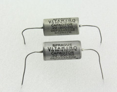 New Qty 2 Matched Pair Sprague Vitamin Q .22uF 300V PIO Capacitors NOS USA 1965