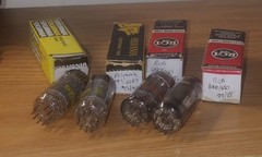 Vintage 2 Pr. 1 Sylvania 1 RCA 6FQ7/6CG7 Vacuum Tubes