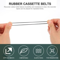 90pcs Cassette Rubber Belts Recorder Belts Cassette Tape Machine Belts Recorder