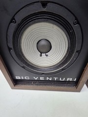 BIC Venturi Formula 2 Speakers Pair Vintage 1970s 8″ Woofer Walnut USA Tested