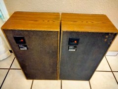 Vintage Pair Technics SB-S407 3 Way 150 Watts Hi-Fi Speakers Tan Cabinet W/Grill