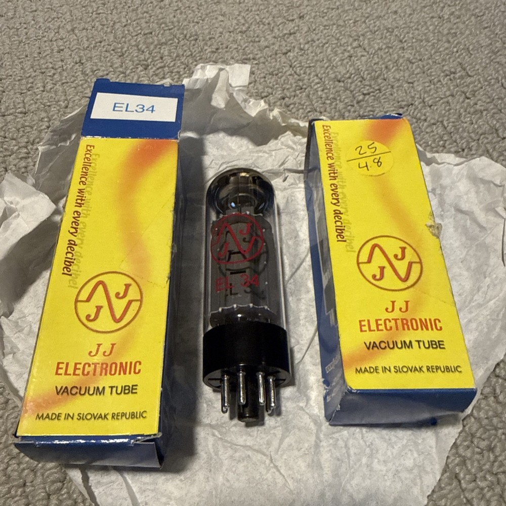 Pair JJ Electronic EL34L Vacuum Tubes w/ Boxes Guitar Amp
