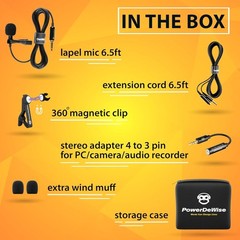 Professional Grade Clip On Omnidirectional Mic for Recording Youtube iPhone
