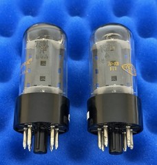 TWO Amperex 7591A Tubes / Amplitrex Tested Good Pair / 1979 World Globe Logo