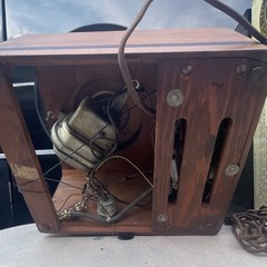 Vintage Tabletop Record Player Phonograph Turntable Wood Cabinet Tonearm