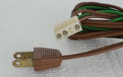 Garrard 42M Turntable Part : AC Power Cord Cable with Ground Cable
