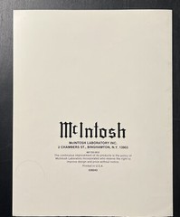 Vintage Original McIntosh C504 Stereo Preamplifier Manual, NEW