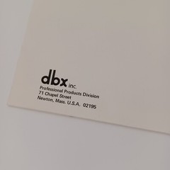 DBX Model 150 Vtg Instructions Manual