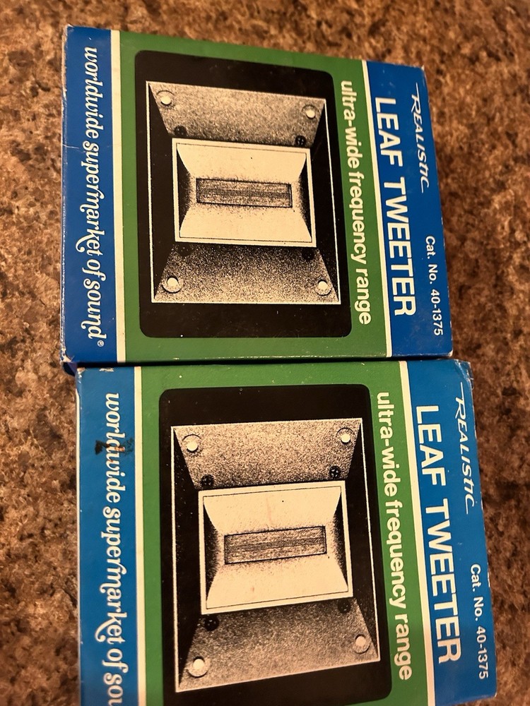 NOS In Box Realistic Wide Range Ribbon Leaf Tweeters Built Metal Enclosure Mint