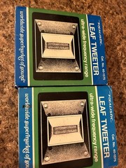 NOS In Box Realistic Wide Range Ribbon Leaf Tweeters Built Metal Enclosure Mint