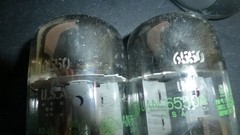 GE 6550A PAIR -USA JAN Military green print- poss NOS PAIR!!