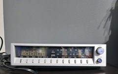 Vintage Silver Realistic Chronomatic 232 Alarm Clock Radio AM FM Tested Working