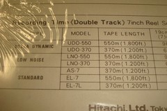 Hitachi UD0-550 Ultra Dynamic 7” 1800’ Reel to Reel Tape NOS BRAND NEW SEALED