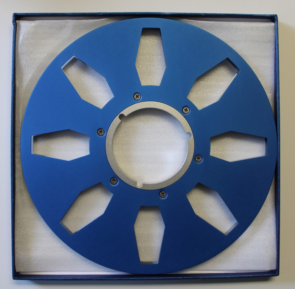 ANALOG AUDIO 10.5″ X 1/4″ PRECISION METAL TAPE REEL IN BLUE & SILVER – OTARI MCI
