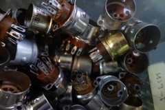 10 Ea USA Mil Spec 7 Pin Audio Vacuum Tube Sockets With Shield Base NOS