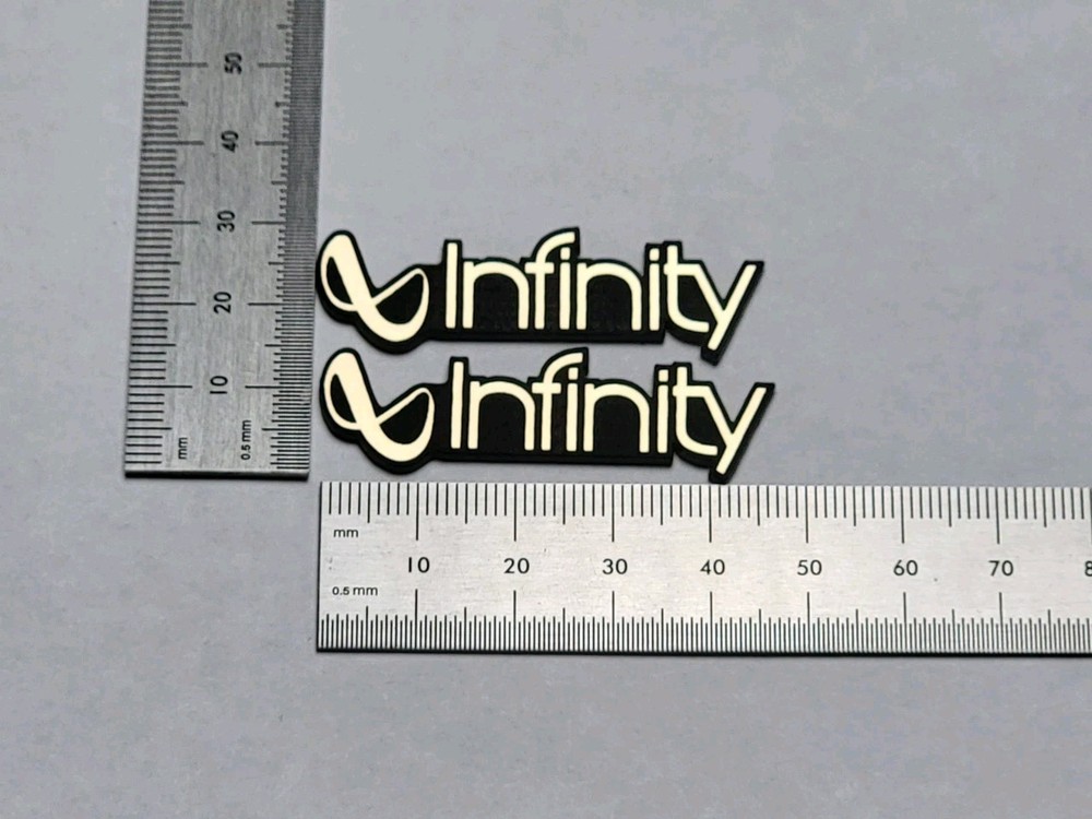 Infinity Speaker Badge Emblem Logo – Premium Gold Pair With Self Stick Adhesive