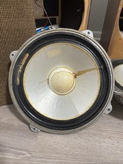 Vintage LEAK British Hi-Fi Speakers –12” Sandwich Woofers Original Cabinets Work