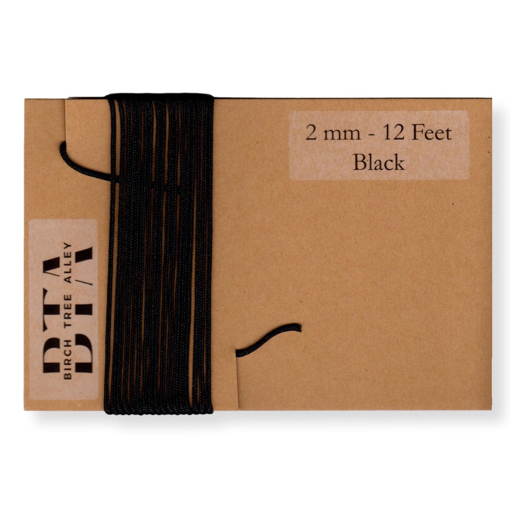 144″ Radio Dial Cord String (12 Feet) BRAIDED 2mm BLACK for Vintage Radio Tuner