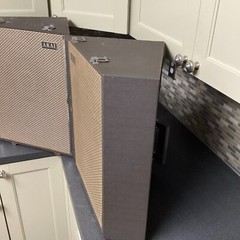 Vintage Set of Akai SS-70 Angled Suitcase Speakers Audio Case Speaker Music Part