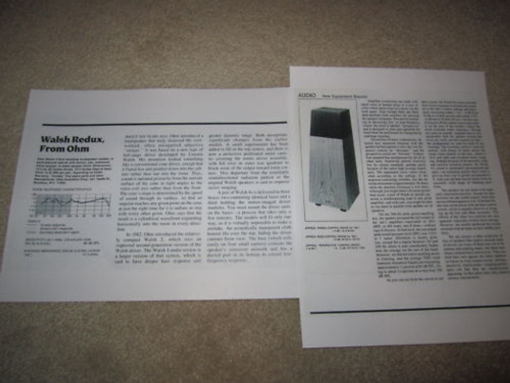 Ohm Walsh 4 Review, 2 pgs, 1985, Full Test, Rare Info