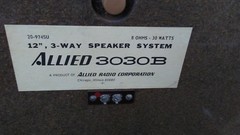 Allied Radio 3030B Speakers System 3 way Floor 12″ Vintage Rare USA