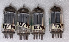 Matched Quad Sylvania JAN 5814A Mil Spec Grey Plate Vacuum Tubes TV7 Tested NOS