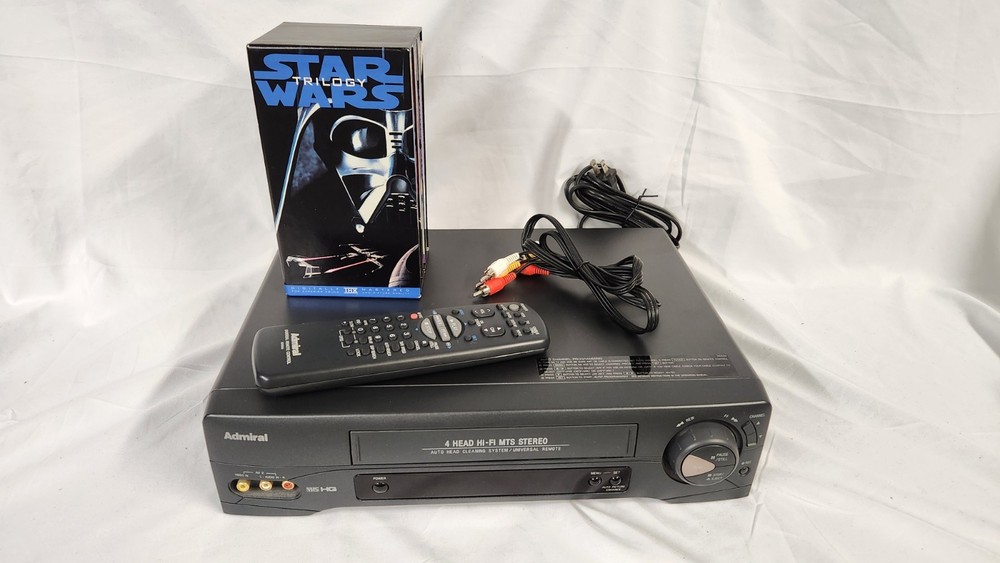 Serviced Admiral VCR With Remote, Cables And Star Wars Box Set