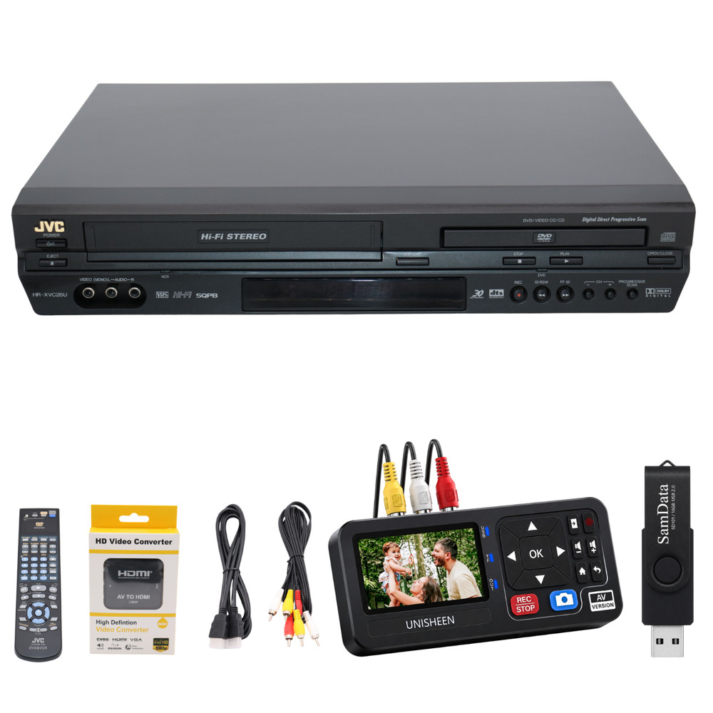 JVC DVD VCR VHS to Digital Converter Bundle VHS to MP4 Recorder AV to HDMI