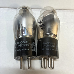2 National Union branded vacuum tubes Type 45 power amplifier triode ST shape
