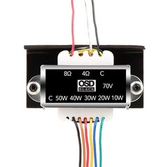 70V Commercial 50W Max Line Matching Indoor Transformer, (50W, 40W, 30W, 20W …