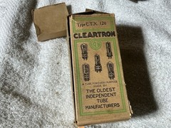 ANTIQUE Type 20 Vacuum Tubes CLEARTRON CTX-120 UX-120 TV-7 TESTED 70% Glass Tip