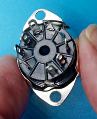 TUBE SOCKET #13 – 9 Pin Black Chassis Mount Silver Color – USA Ships