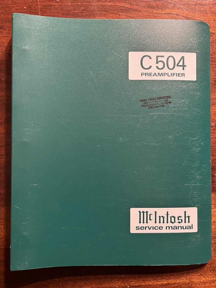 McIntosh C504 Stereo Preamplifier Service Manual Original OEM Genuine Rare