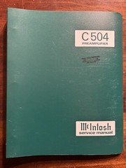 McIntosh C504 Stereo Preamplifier Service Manual Original OEM Genuine Rare