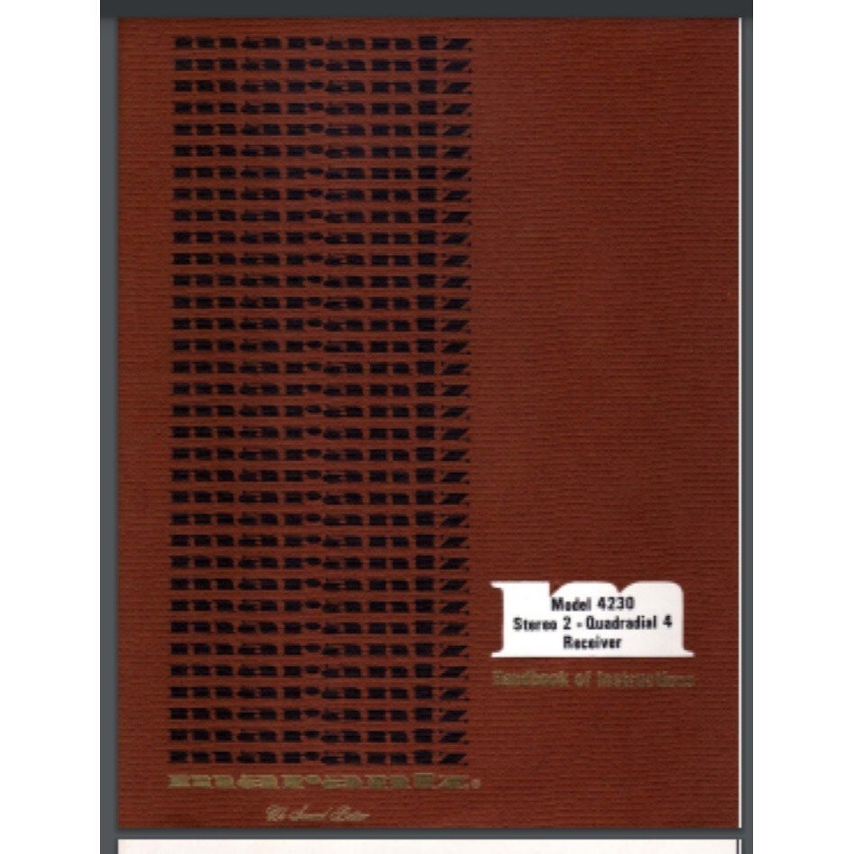Marantz 4230 Stereo 2 + Quadradial 4 Receiver Owner manual 30 pages comb bound