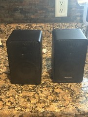 Vintage Radio Shack Realistic Minimus 7 Speakers Black 8 Ohms 40W Sound Great !
