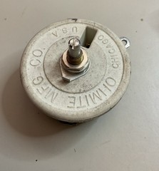 VTG Ohmite Rheostat Potentiometer Model G, RP201SD2R0KK, 6.12 Amp, 2 Ohm, 200 V