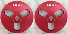 One Pair 7” Akai Tape Reel Black Aluminum Reel to Reel Empty Take up Reel