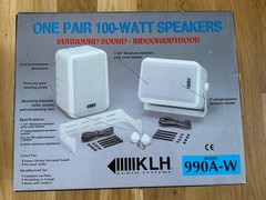 New—KLH 990A-W 100Watt All Purpose Speakers Antique White Indoor Outdoor