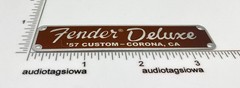 Fender Deluxe Corona Case Badge 57 Custom Made Tweed/Silver Aluminum w/ Screws