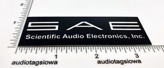 SAE Scientific Audio Electronics Custom Made Aluminum Equipment Badge