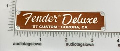 Fender Deluxe Corona Case Badge 57 Custom Made Tweed/Silver Aluminum w/ Screws