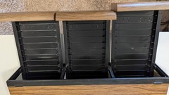 Vintage PAO 3 Drawer 42 Cassette Tape Storage Case Wood Grain Faux Oak