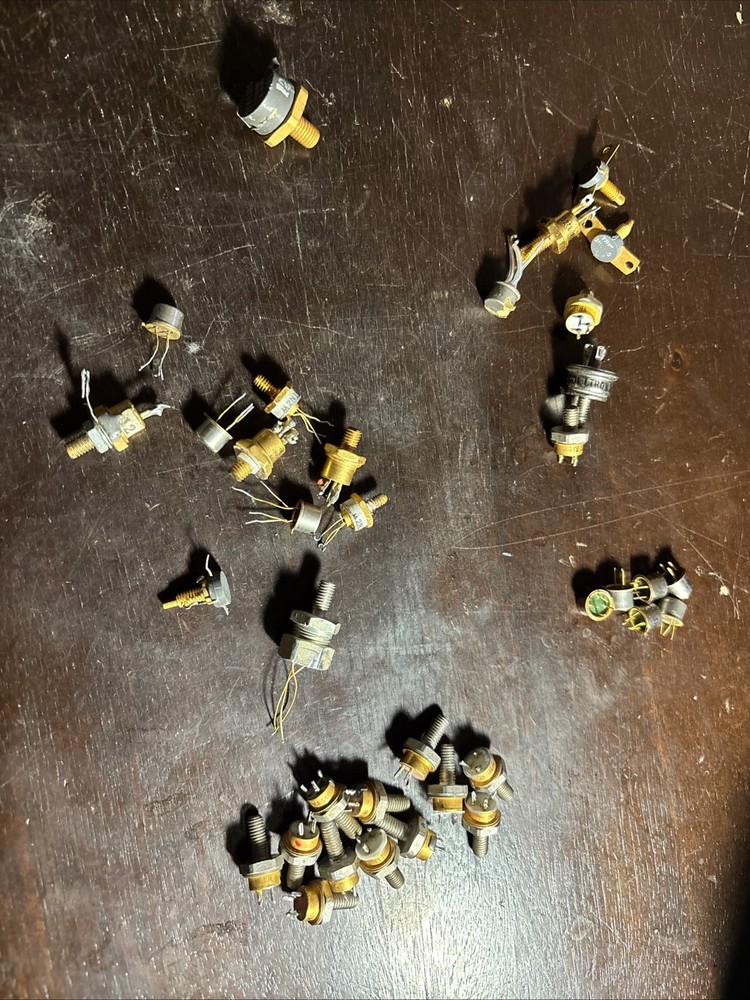 Lot Of 35 Used NPN RF Power Transistors and Microwave Vintage Some Gold Plated