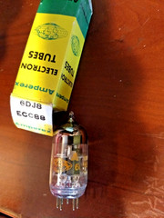 Amperex 6DJ8 / ECC88 Vacuum Tube Globe Logo West Germany Tested Very Strong