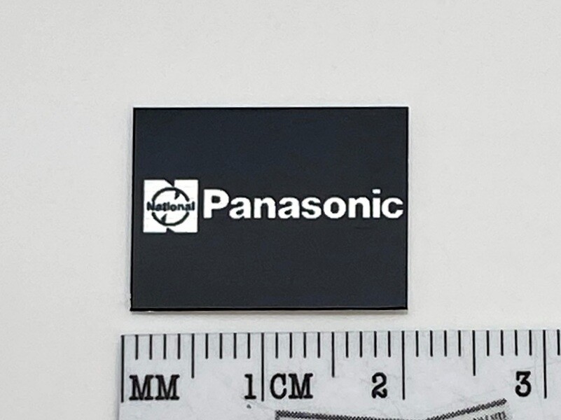 National Panasonic Turntable Logo Badge For Dust Cover Custom Metal 20 x 15mm